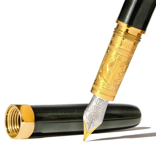 Image of Ferris Wheel Press | Bijou Fountain Pen | Echoes of Eaton | Double Gold Plated, Sapphire Lacquer Finish | Two-Tone Steel Nib | Medium Nib