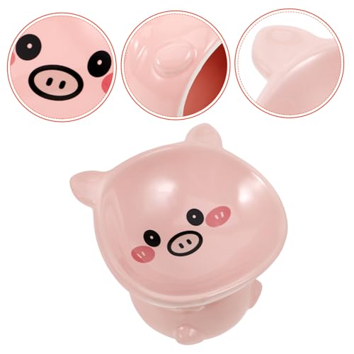 GANAZONO セラミック猫ボウル アニマルウォーターボウル 調節可能な蛇口 ペットボウル給餌ボウル かわいい猫のボウル 猫ボウルセラミック 屋内猫用の上げられた猫用ボウル セラ ピンク