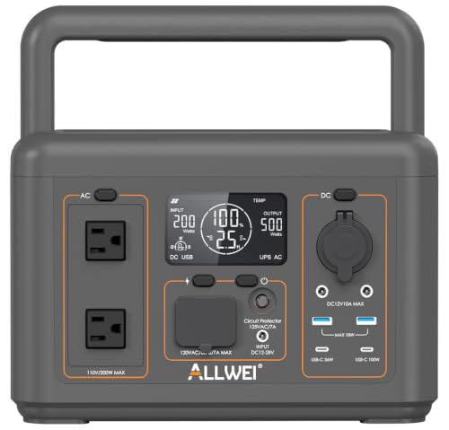 ALLWEI 500W 512Wh LiFePO4