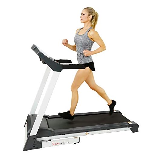 Sunny Health & Fitness SF-T7515 Smart Treadmill with Auto Incline, Sound System, Bluetooth and Phone Function