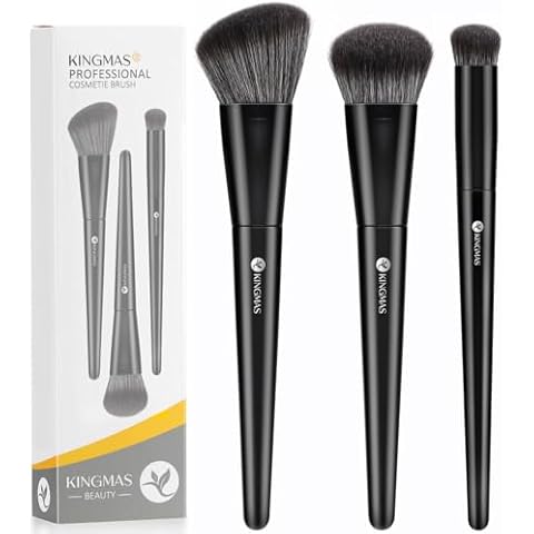 KINGMAS Kabuki Makeup Brush Set for Flawless Finish Cover