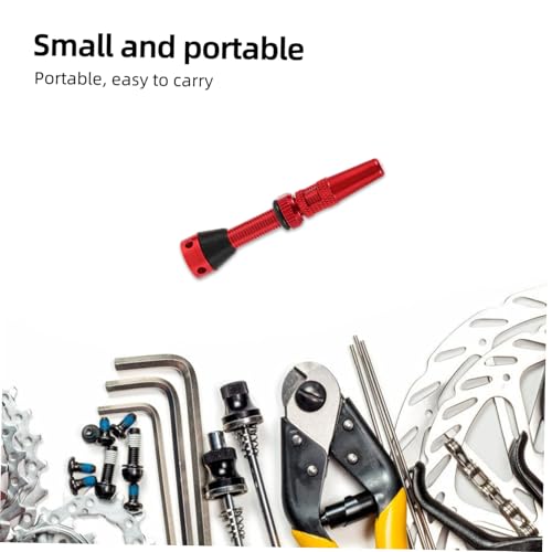 Toddmomy 2pcs Válvulas Francesas Tubeless de Aleación de Aluminio, Diseño Ligero, Agujero Lateral para Inflado Eficiente y Presión de Aire Consistente Rojo miniatura 5