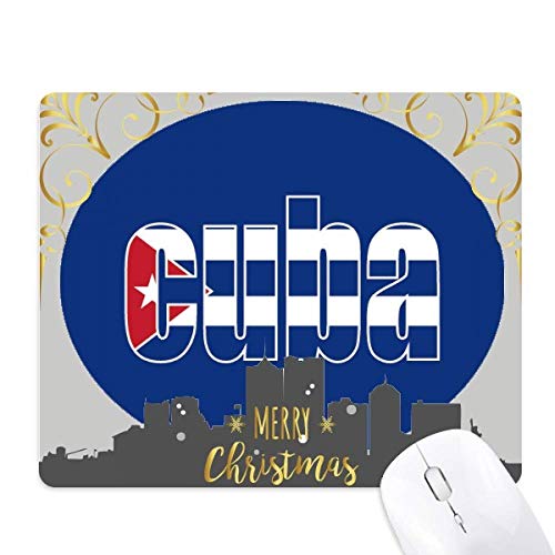 Tapis de souris Cuba pavillon nuit de noël idée cadeau originale en caoutchouc