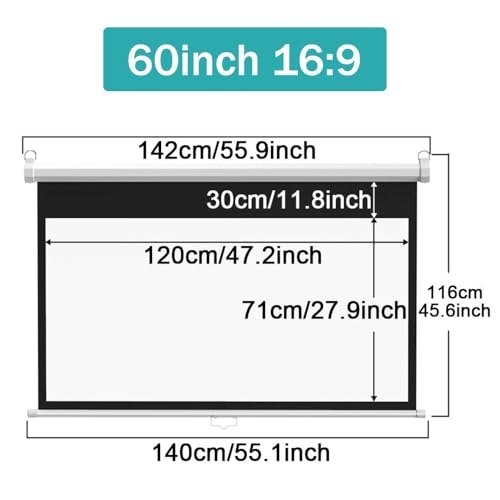 Pantalla de proyección manual 60'' 16:9 con auto bloqueo miniatura 7