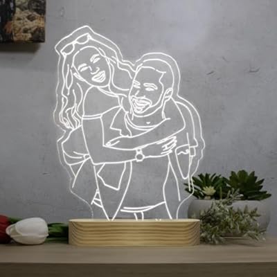 DEREGALOOS Lámpara Led 3D Personalizada con tu Foto. Regalos Personalizados Para San Valentín, Día del Padre, Día de la Madre, Aniversario. Placa de Metacrilato con Luz. (15,5 cm ancho) | Ya disponible en tu tienda friki favorita! En mundofriki.es!