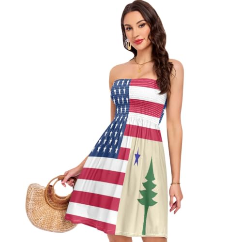 Robe d'été douce motifs Maine et USA confortable de la maison au bureau GuoChe
