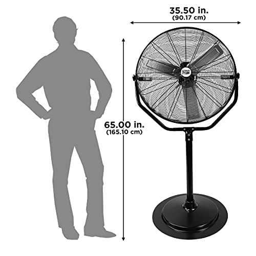 Maxx Air Industrial 30" Pedestal Fan, Powerful Heavy Duty, Commercial Fan for Warehouses, Factories, and Large Spaces, Adjustable Height, Durable Construction, High Velocity Air Circulation