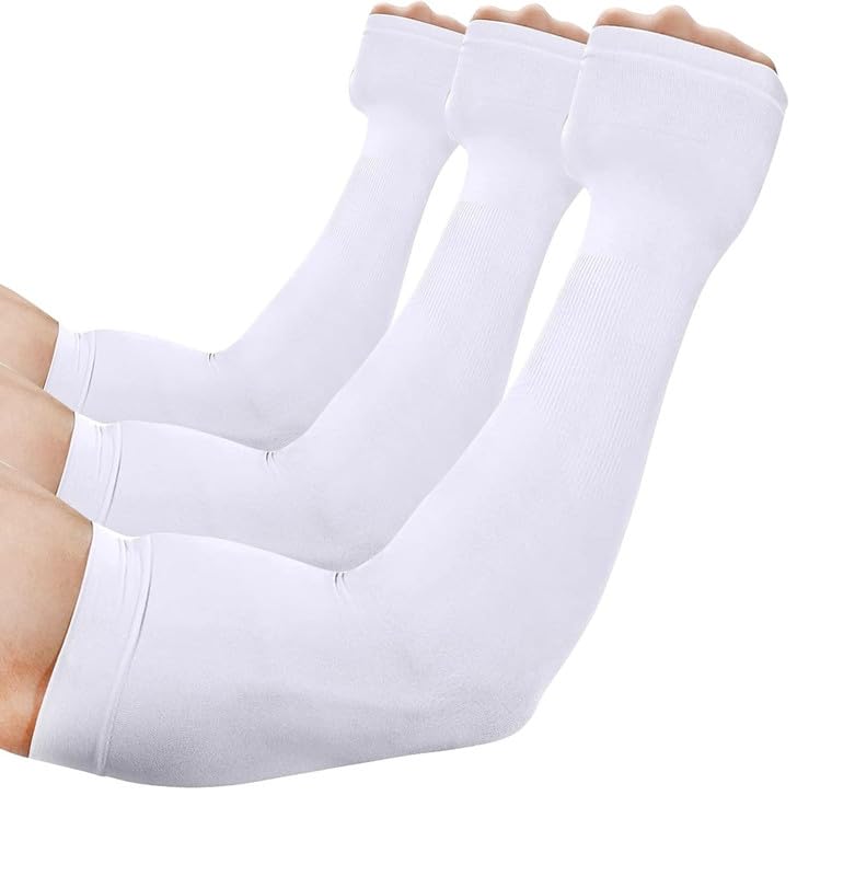 UV Protection Cooling Arm Sleeves, Women Men Summer Outdoor Sunblock Arm Cover with Thumb Hole-image-13
