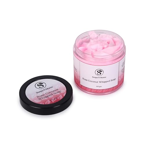 Image of Rose Whipped Soap for Cleansing | Creamy Bath soap for Smooth & Refreshing Skin | Helps Cleanse, Soft Texture, Hydrating Even Tone | Daily Bathing Bars for Moisturized & Nourished Skin