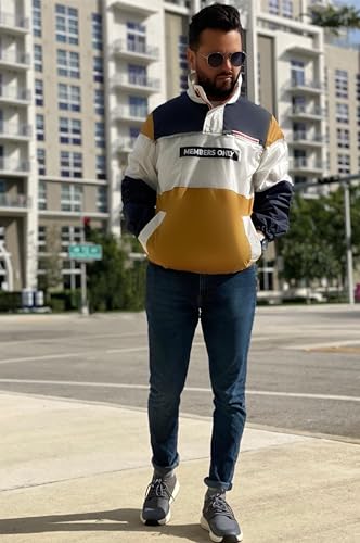 Members Only Men's Colorblock Translucent Half-Zip Jacket4