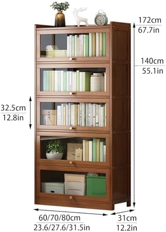 Dustproof Display Case for Collectibles - Large Anime Figure Showcase, Floor Stand with Storage Shelves for Living Room & Home Office, 70x31x140cm (Gray)