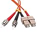 Cavo in fibra ottica, 3 metri (10 piedi) SC a ST Connettore abbonato a punta diritta/connettore a baionetta Duplex 50/125 OM2 Multi-Mode fibra ottica SC/ST Cavo di connessione ottica, CableWholesale immagine