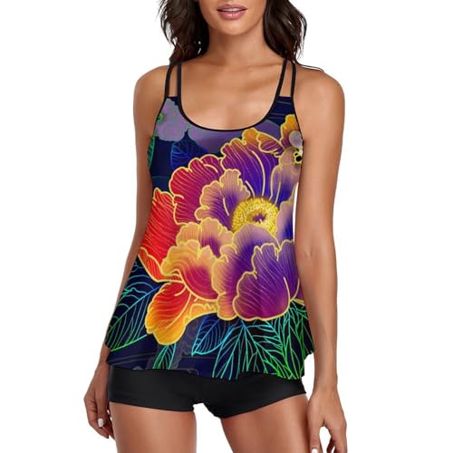 Maillot de bain tankini couvrant pour sculpter la silhouette avec confort et shorty intégré