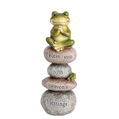 Xintim Garden Yoga Frog Statue Decor Meditation Zen Yoga Frog Figurines for Home and Garden Decoration, Gifts for Women Patio Yard Lawn Outdoor Sculptures, Bless You