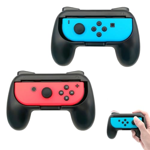 Auirshiky Griffe Halterung für JoyCon Switch,Gummierte Griffe Kompatibel mit Nintendo Switch für JoyCon,Griff Halterung Gaming Controller Komfort Gamepad Grips für Switch Joy-Con Controller,2 Packs