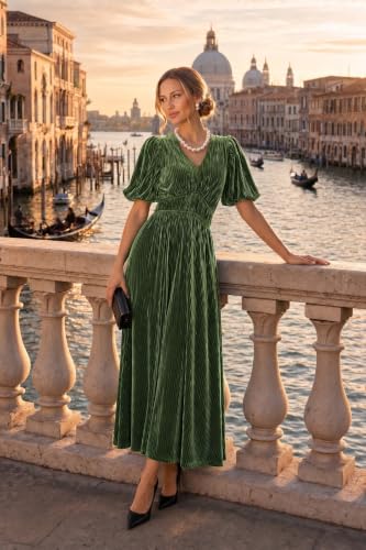 Image of Maxigerui Women's Velvet Maxi Dress Formal Dresses for Wedding Guest Dress