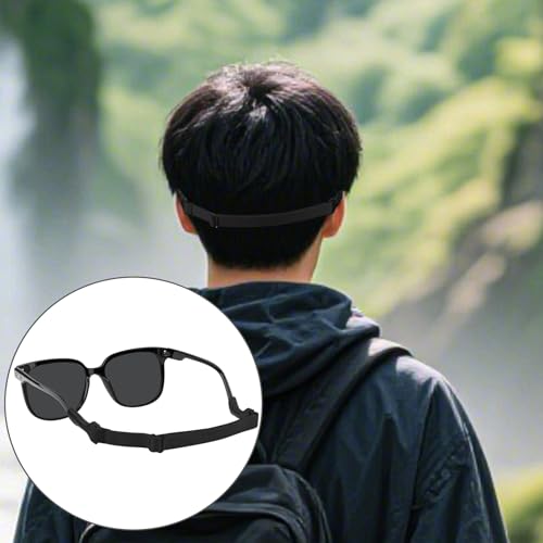 حزام نظارة قابل للتعديل لحمل النظارات حول الرقبة للرجال والنساء والأطفال، 4 قطع (أسود + أسود + أسود + أسود)