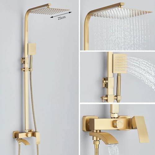 Douche thermostatique murale avec mélangeur bouffon pivotant et kits de douche 3 en 1 - 8