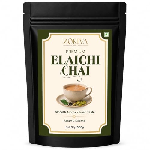 Image of ZORIVA Elaichi Chai 1 kg | Assam CTC Tea | Strong Kadak Chai with Natural Cardamom | Rich Aroma, Consistent Taste | Daily Use Tea