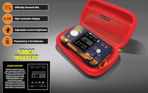 Image of My Arcade Space Invaders Pocket Player Bundle: Portable Gaming Console, Travel Case and Screen Protector Included