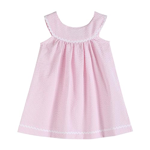 Lil cactus Pink Stripe Seersucker Yoke Dress, 3-6 Months