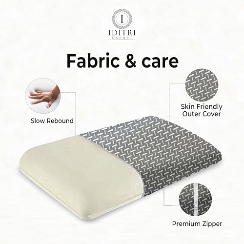 Image of Cervical Support Pillow, Grey Memory Foam Ergonomic Contour for Neck Relief, Breathable Jacquard Cover, Orthopedic Bedding for Better Sleep, Side and Stomach Sleepers,50x30x6 cm