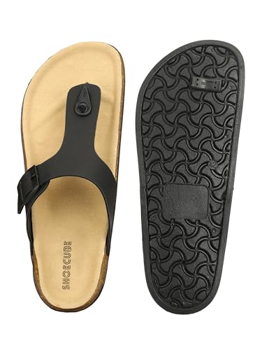 Image of Men V-Shape Thong Slippers | Casual Flip-Flops | Slippers for Men | Lightweight Rubber Sandals | Comfortable Anti-Slip Footwear