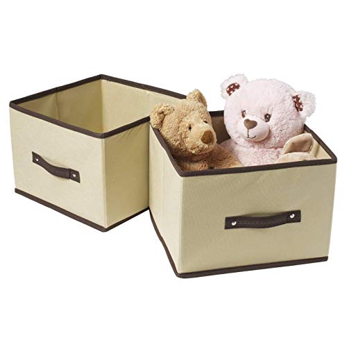 Ziz Home Non-woven Storage Bin Set, Tan(2 pack), 11