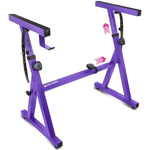 Liquid Stands Piano Keyboard Stand - Z Style Adjustable And Portable Heavy Duty Music Stand For Kids And Adults -fits 54-88 Key Electric Pianos - Sturdy Musical Keyboard Stand (purple)