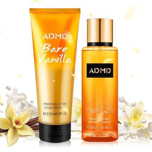 Agua perfumada Set, Body Mist Spray Crema Corporal, Body Mist Fragrance Spray, Bruma corporal,Body Lotion, Body Perfume Spray, for Easy Application in All Skin Types (Vaniglia)