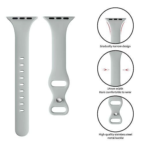Image of Thin Slim Band Compatible with Apple Watch 38mm 40mm 41mm 42mm 44mm 45mm 46mm 49mm, Replacement Silicone Sport Strap for iWatch Series 11 /10 /9 /8 /7 /6 /5 /4 /3 /2 /1 Ultra SE Women Men, Succulent