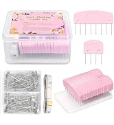 120Pcs Knit Blocking Combs Pins Kit, 20Pcs Pink Color Knit Blockers Pins Kit, 100 T-pins for Bloc...