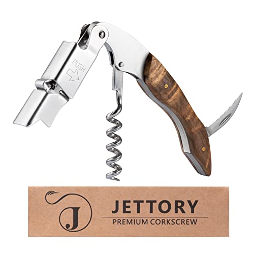 Jettory Kellnermesser - Professioneller Korkenzieher für Wein, Flaschenöffner und Folienmesser - Ideales Weinöffner-Geschenk für Weinliebhaber und...