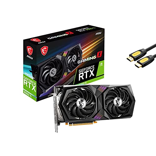 MSI Gaming GeForce RTX 3060 Ti LHR Version Graphics Card 8GB GDDR6 PCIe 4.0 Dual-Fan Ampere Architecture Torx Fan 4.0 Zero Frozr 1 x HDMI 3X DisplayPort 1.4a w/Mytrix_HDMI Cable