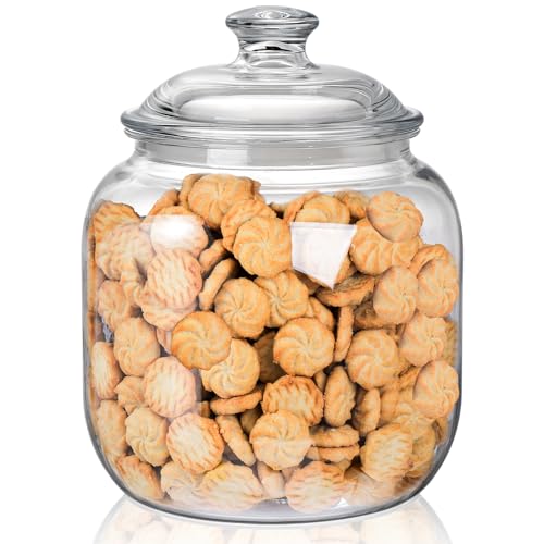 Image of Goaste 135oz Acrylic Cookie Jar with Lid, Airtight Candy Jar Unbreakable, Clear Plastic Apothecary Jar with Silicone Sealing Ring for Dog Treats, Snack, Nuts, Chocolate, Sugar, Herbs, Spices, Cereals
