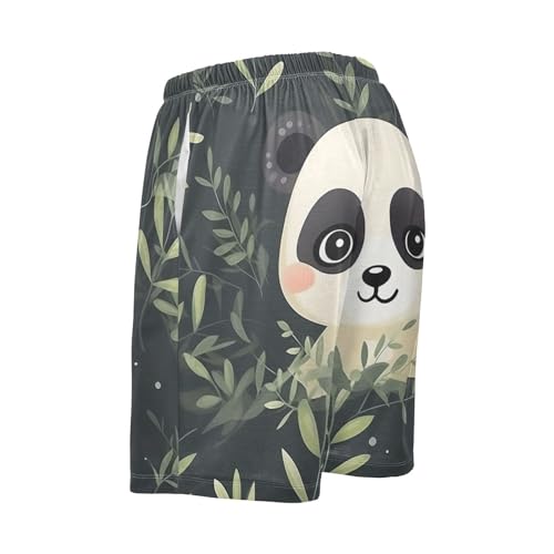 Men's Blue Ice Fire Flame Bald Eagle Fight Pajama Shorts with Pocket and Drawstring S 202a56414