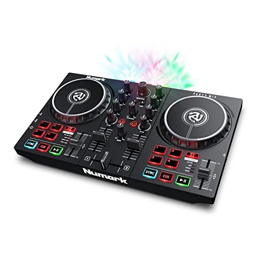 Numark Party Mix II Controladora DJ, Mesa de Mezclas Con Luces Integradas, Mezclador DJ e Interfaz Audio, Con Serato DJ Lite