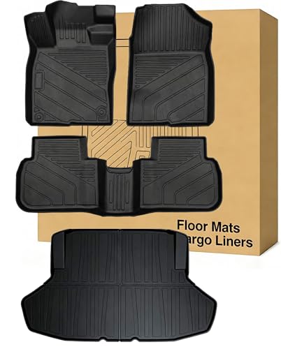 Floor Mats Cargo Liners Compatible with 2022-2026 Honda Civic SedanAll Weather Protection Waterproof Durable Anti-Slip Odorless Custom-fit Front Rear Rows Back Trunk Tray Full Set Carpet Liner