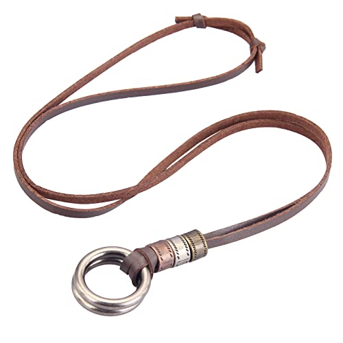 GelConnie Leather Cord Necklace Chain Multilayer Wooden Pendant Necklaces Vintage Jewelry Boho Long Sweater Necklace for Women Men2