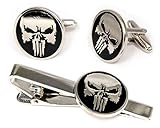 SharedImagination The Punisher Tie Clip, Marvel Defenders Cufflinks, Dare Devil Jewelry, The...