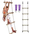 Trailblaze Premium Climbing Rope Ladder for Kids 6ft - Buckle Straps Connect Ladder to Ninja Warrior Obstacle Course for Kids | Playground Swingset Accessories Outdoor Play Equipment for Kids