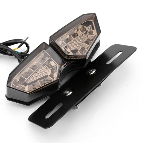 Moto frein queue clignotant LED universel avec optique teintée noire - 7