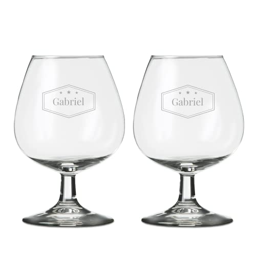 your surprise Set 2 bicchieri da brandy personalizzati – Calici da 370 ml incisi con nome o testo