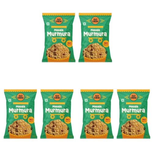 Image of GO DESi - Garlic Masala Murmura | No Palm Oil | Indian Snacks | Street Food | 100 gms | pack of 6