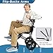 CUIOT Ultra-Lightweight Transport Wheelchair- Portable Folding Wheelchair w/Flip-Backs Arms & Swing-Away Footrests, Travel Wheelchair with Shock Absorption & Anti-Tippers, 220-Ib Weight Capacity