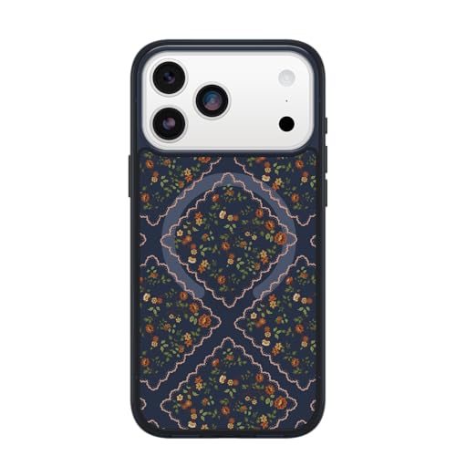 Image of OtterBox iPhone 17 Pro Max Symmetry Series Clear Case - Floral Romance - Blue
