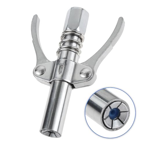 HZ-MONSTAR Accoppiatore per pistola per ingrassaggio, 10.000 PSI a doppia maniglia a sgancio rapido, punte per grasso, estremità accoppiatori, raccordi per ingrassatore compatibili con tutte le