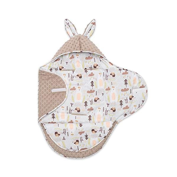 EliMeli Baby Einschlagdecke Babyschale Winter - Grau Braun Mädchen Junge Decke Universal für Autositz, Kinderwagen… – Bild 3