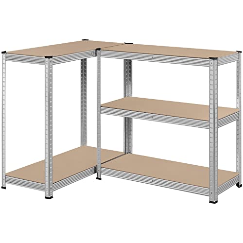 Topeakmart 2Pcs 5-Tier Utility Shelves, Metal Storage Shelves Garage Shelving Unit Adjustable Garage Storage Shelves Storage Racks Heavy Duty Shed Shelving- Silver, 35.5 X 16 X 71 Inch #TOP6