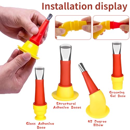 Edelstahl Dichtungsdüse, 24 Stück Edelstahl Düse Silikon Anzug Dichtungsdüse Edelstahldüsen Satz Ersatzspitzen Dichtungsfinisher, Küche Haushalt Dichtmittel Werkzeug